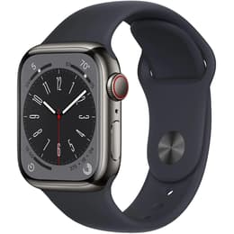 Apple Watch Series 8 (2022) GPS + Cellular 41 mm - Stainless steel Graphite - Sport band Black