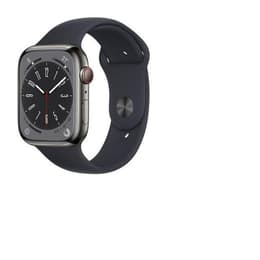 Apple Watch Series 8 (2022) GPS + Cellular 45 mm - Stainless steel Graphite - Sport band Black