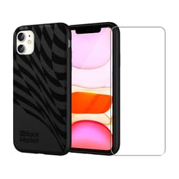 Back Market Case iPhone 11 and protective screen - Natural material - Black Wave