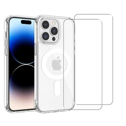 Case iPhone 14 Pro Max and 2 protective screens - TPU - Transparent