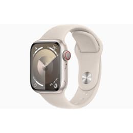 Apple Watch Series 9 (2023) GPS + Cellular 41 mm - Aluminium Starlight - Sport band Starlight