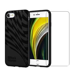 Back Market Case iPhone 7/8/SE 2020/2022 and protective screen - Natural material - Black Wave