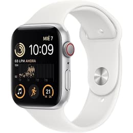 Apple Watch Series SE 2 (2022) GPS + Cellular 44 mm - Aluminium Silver - Sport band White