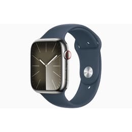 Apple Watch Series 9 (2023) GPS + Cellular 45 mm - Stainless steel Silver - Sport band Blue