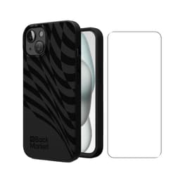 Back Market Case iPhone 15 and protective screen - Natural material - Black Wave