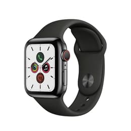 Apple Watch Series 5 (2019) GPS + Cellular 40 mm - Stainless steel Space Black - Sport band Black