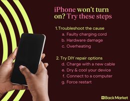 iPhone wont turn on - try these tips infograph